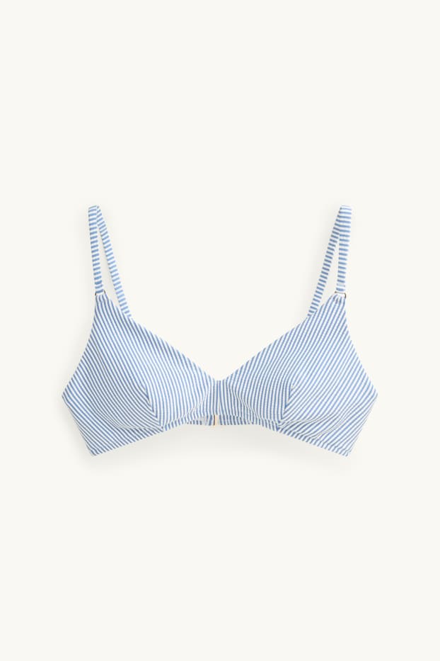 Damen - Bikini-Top - wattiert - bügellos - LYCRA® XTRA LIFE™ - gestreift - weiss / blau
