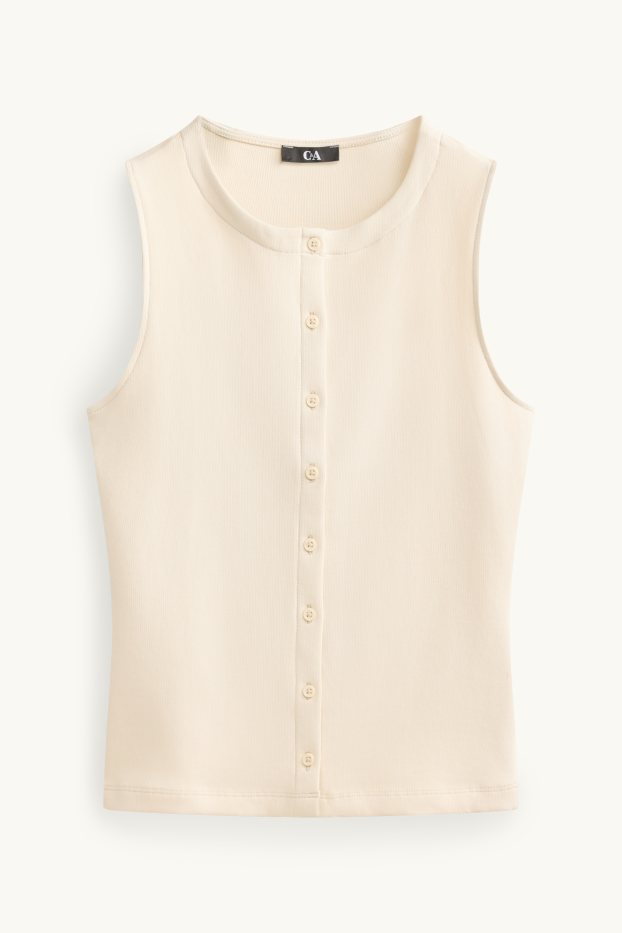 Damen - Top - cremefarben