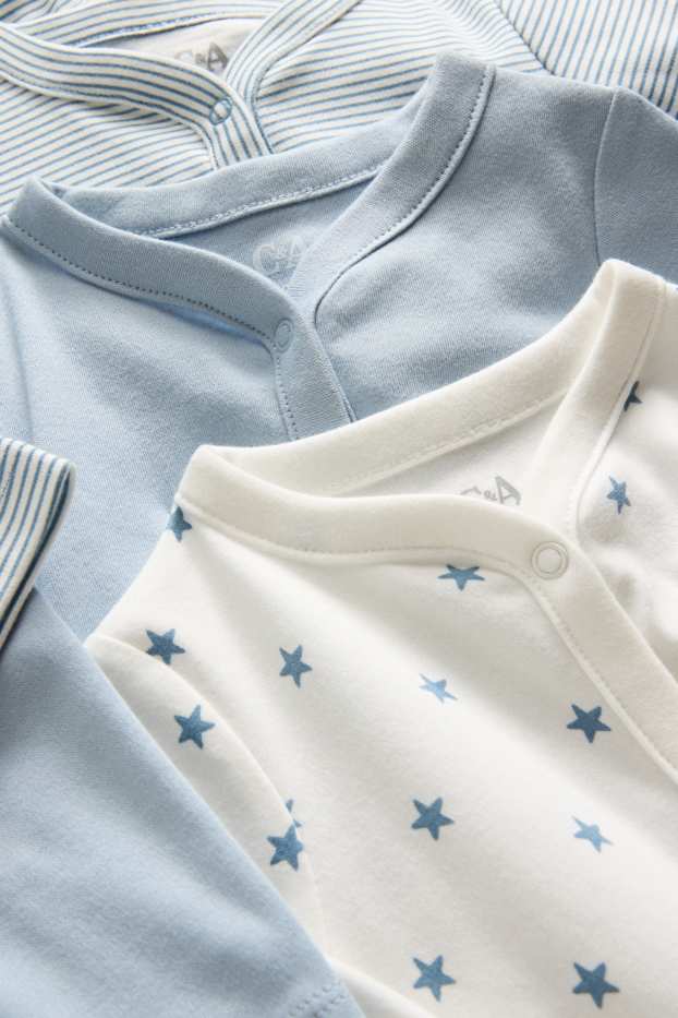 Baby: jongens - Set van 3 - sterretje - babypyjama - lichtblauw