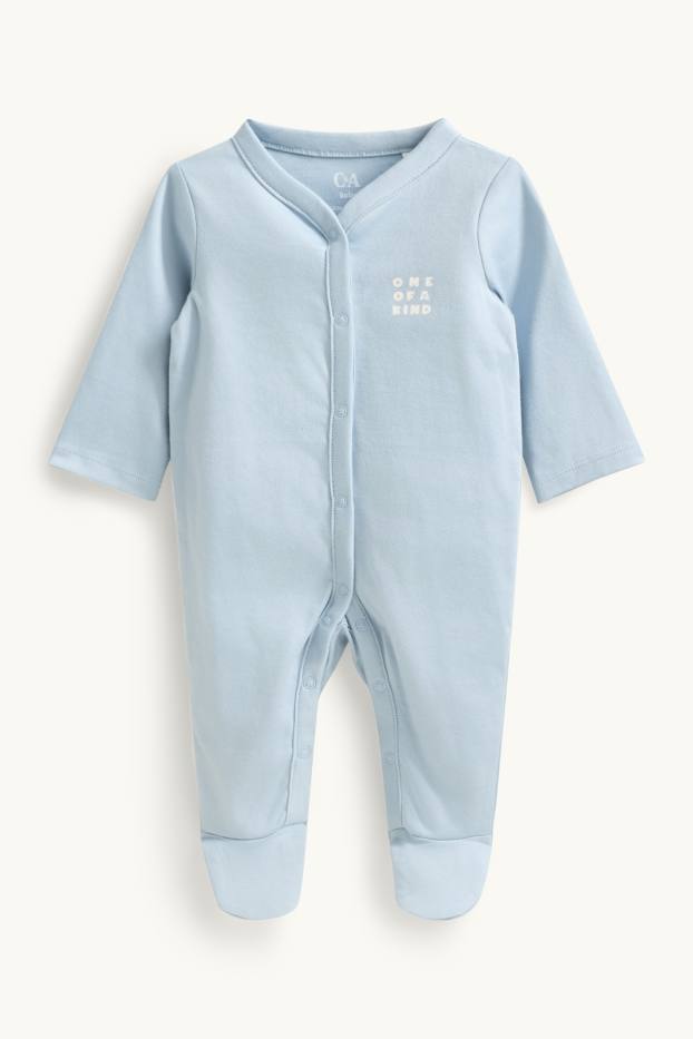 Baby: jongens - Set van 3 - sterretje - babypyjama - lichtblauw