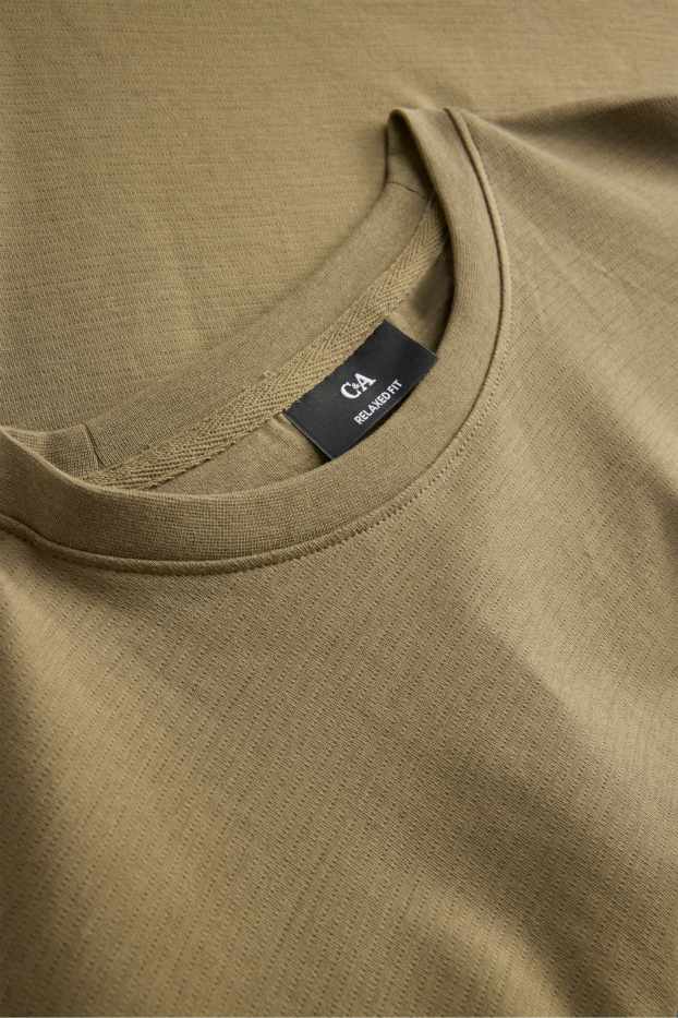 Hommes - T-shirt - relaxed fit - kaki
