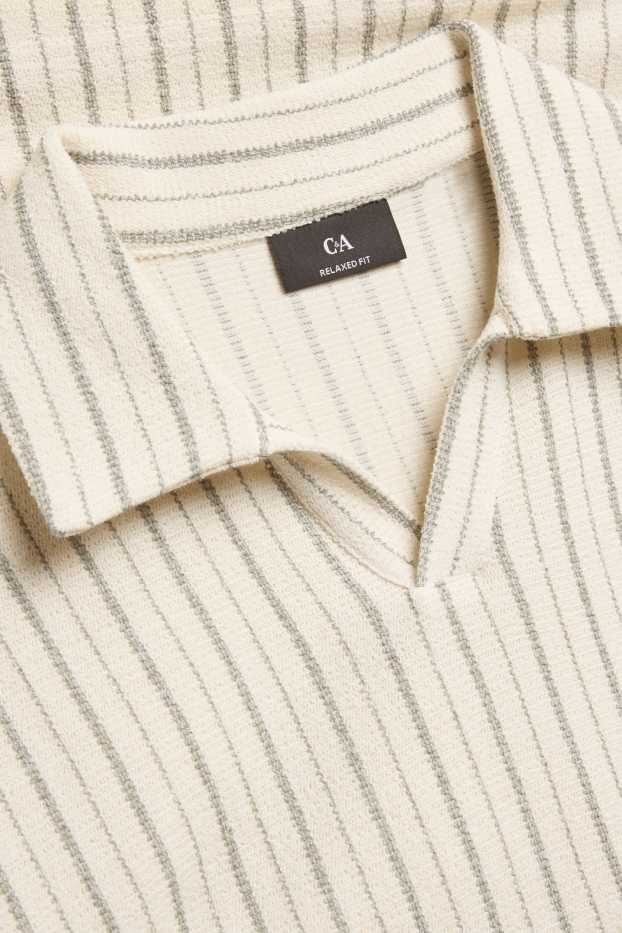 Heren - Poloshirt - crèmekleurig