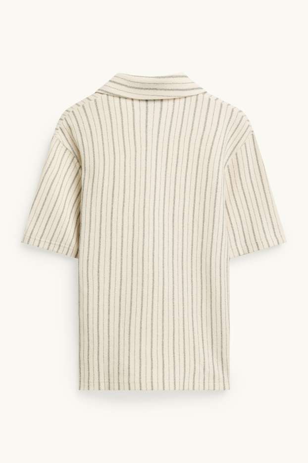 Heren - Poloshirt - crèmekleurig