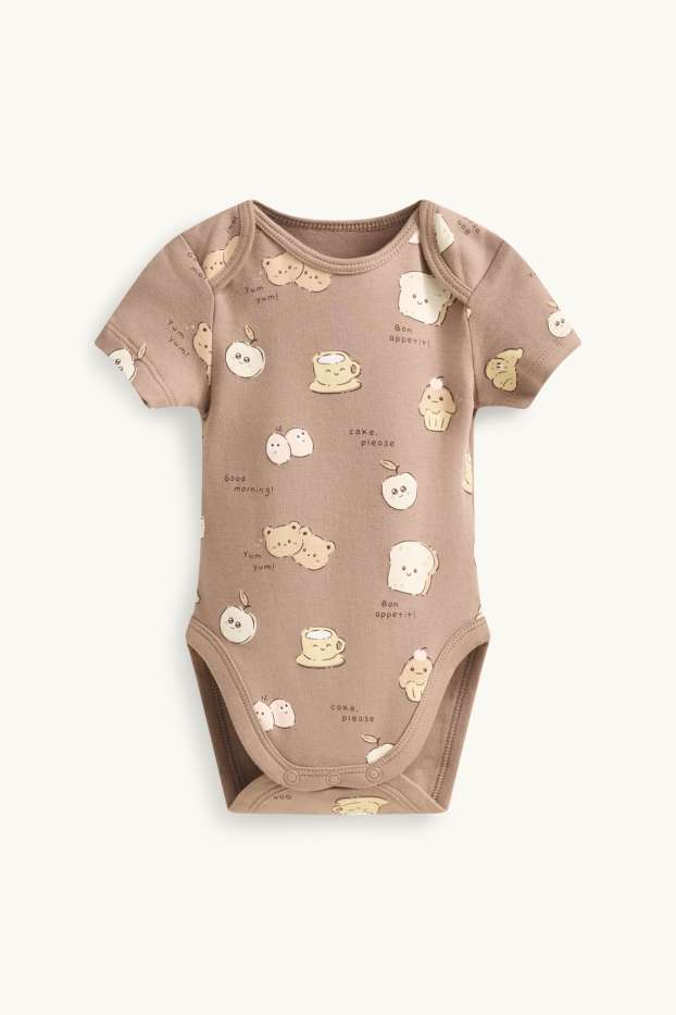 Bébés garçons - Lot de 5 - petit déjeuner - body bébé - marron / beige
