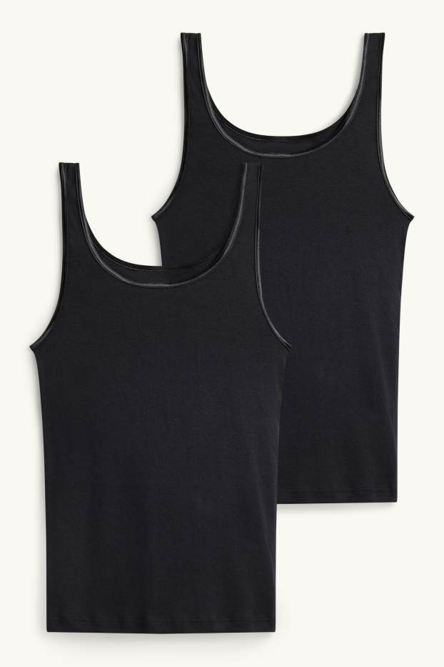 Damen - Multipack 2er - Hemdchen - schwarz