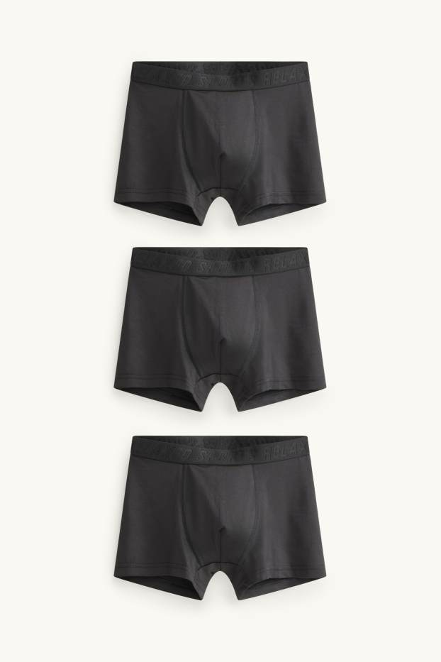 Kinder Buben - Multipack 3er - Boxershorts - schwarz
