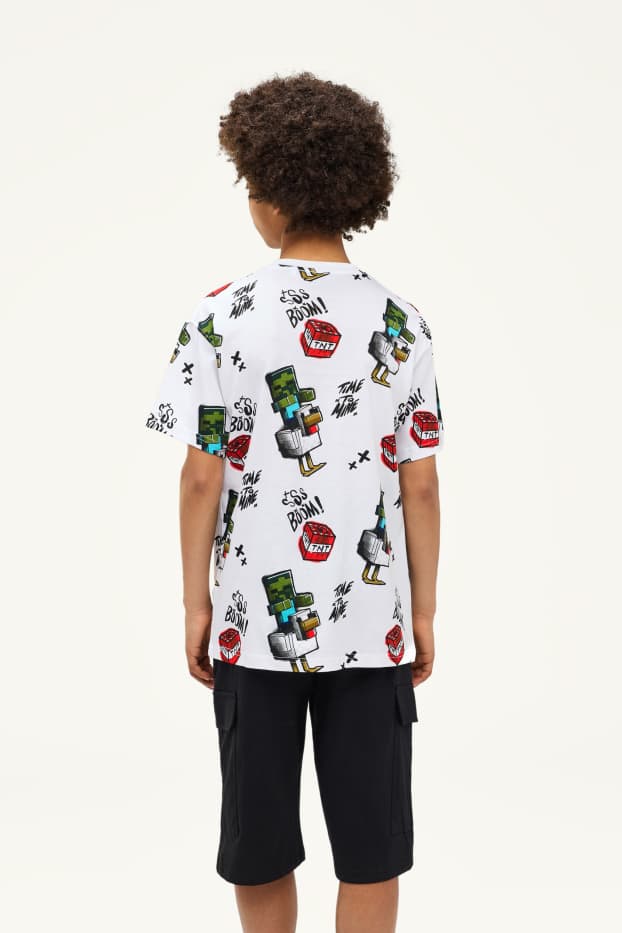 Enfants garçons - Lot de 2 - Minecraft - T-shirt - blanc