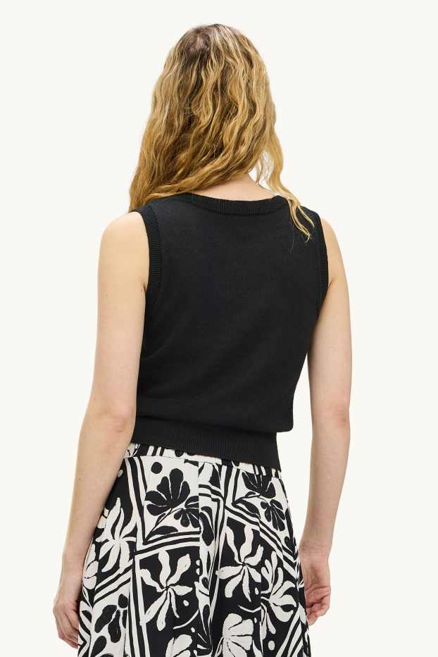 Donna - Gilet in maglia - nero