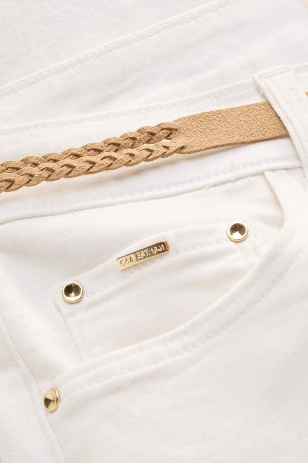 Mujer - Capri jeans - mid waist - slim fit - blanco