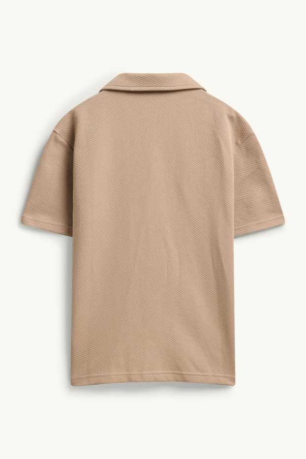 Kinder Buben - Hemd - strukturiert - beige