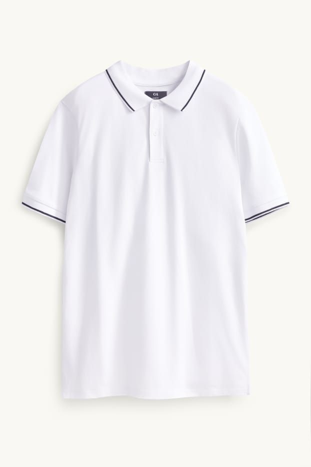 Herren - Poloshirt - Slim Fit - weiß