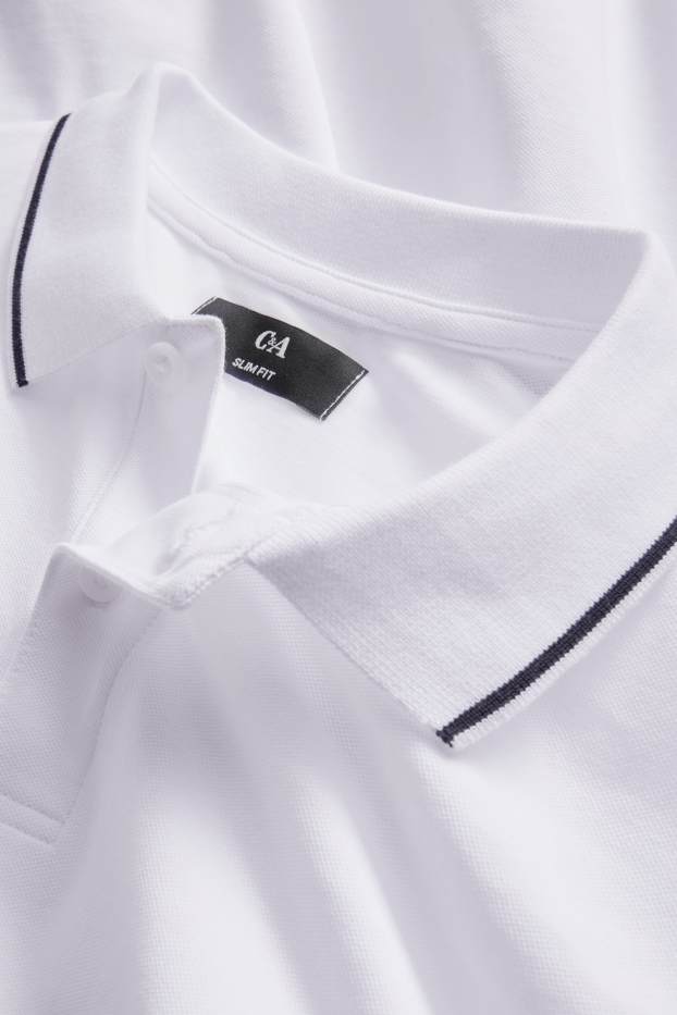 Herren - Poloshirt - Slim Fit - weiß