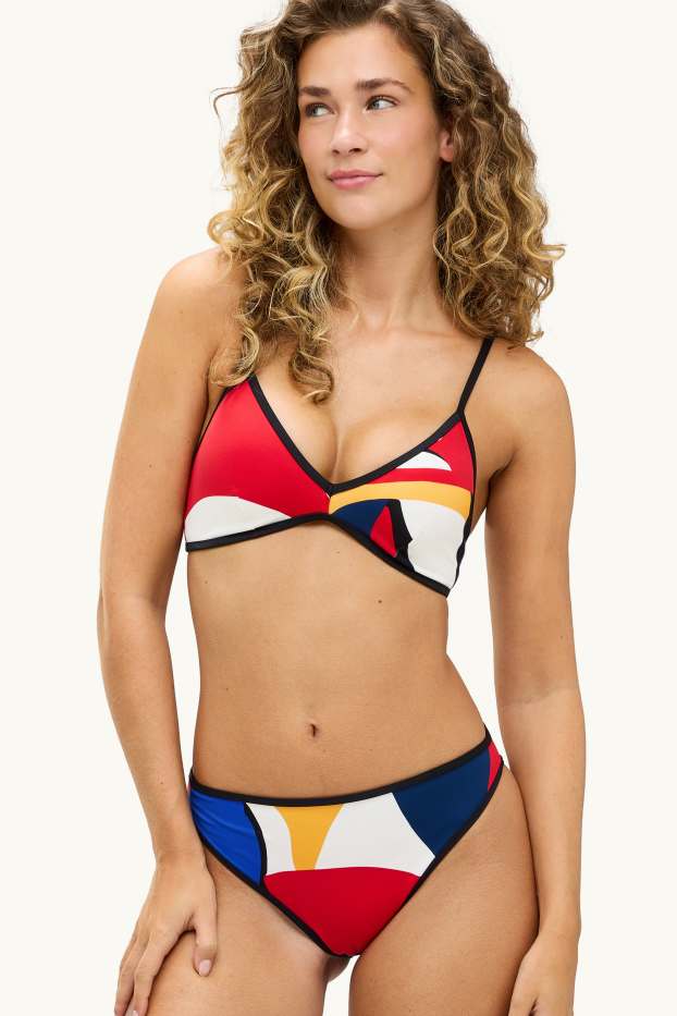 Femmes - Culotte brésilienne - rouge / bleu foncé