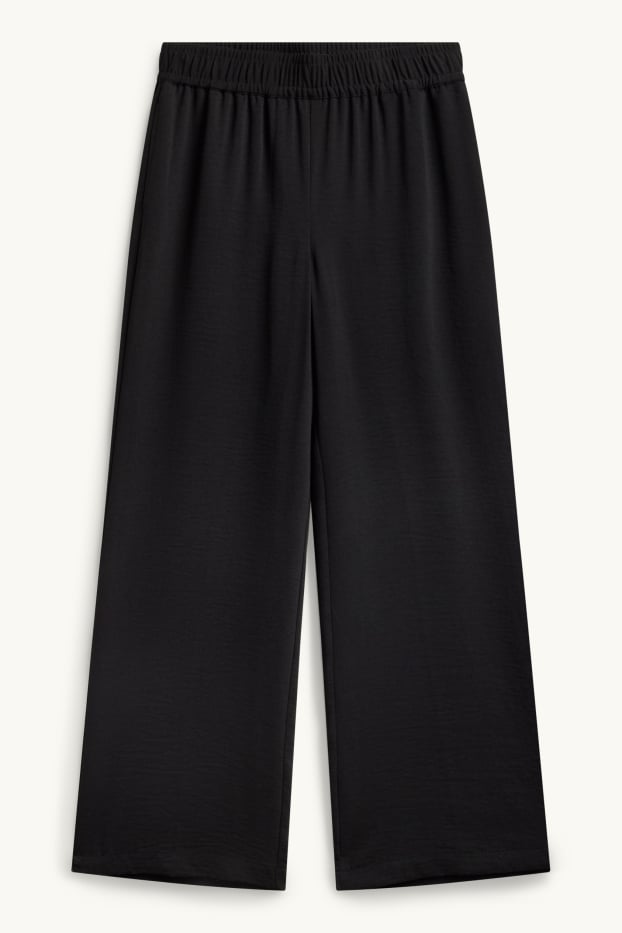 Damen - Stoffhose - Mid Waist - Palazzo - schwarz