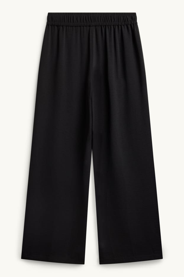 Damen - Stoffhose - Mid Waist - Palazzo - schwarz