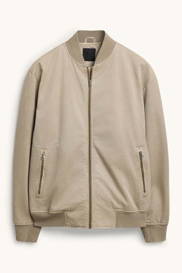 Heren - Bomberjack van denim - beige