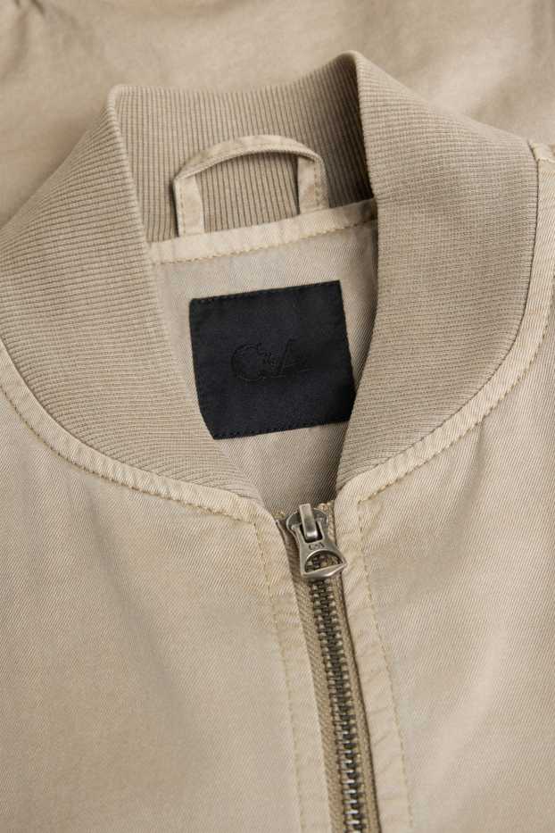 Heren - Bomberjack van denim - beige