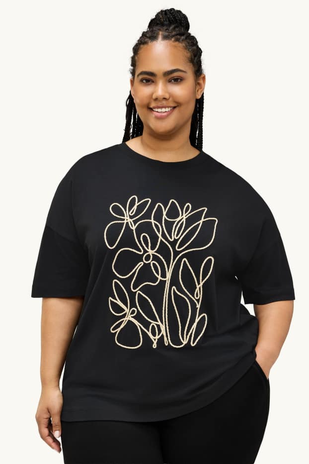 Mujer - Camiseta - relaxed fit - negro