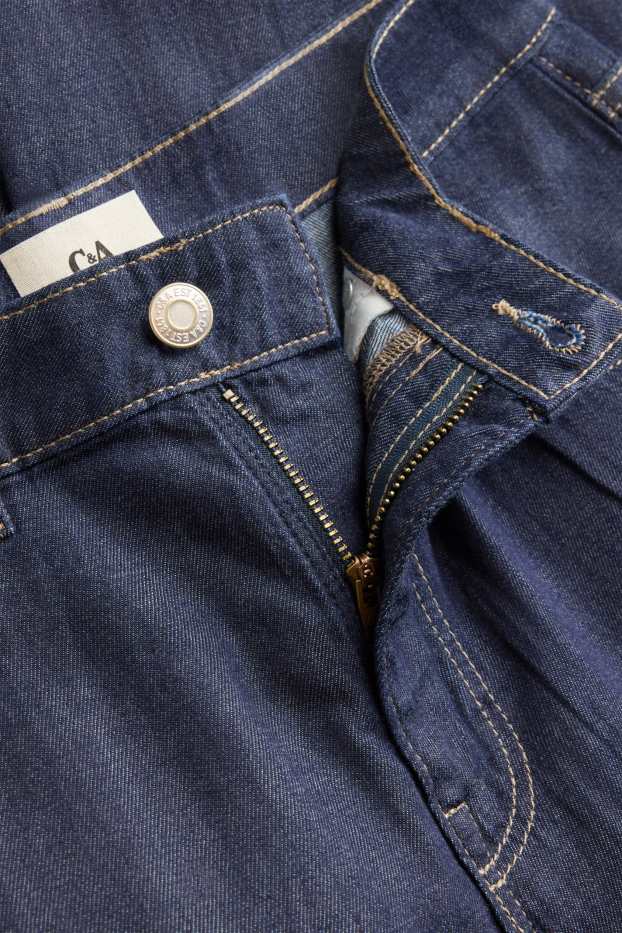 Damen - Crop Wide Leg Jeans - Mid Waist - dunkeljeansblau