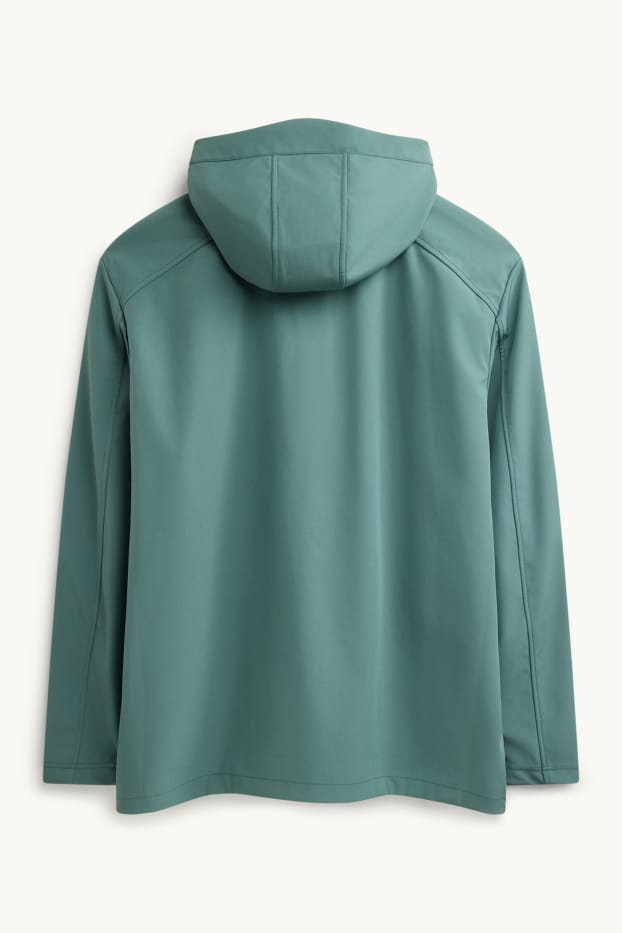 Herren - Softshelljacke mit Kapuze - wasserabweisend - 4 Way Stretch - grün