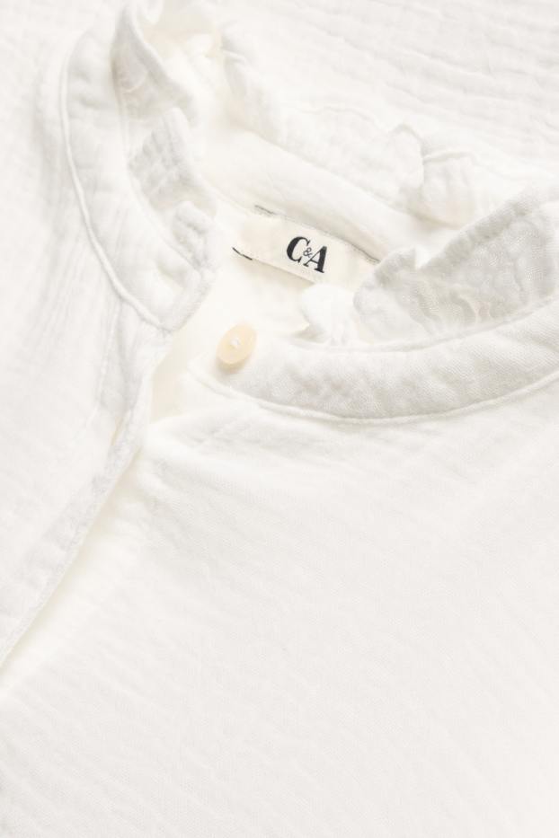 Dames - Blouse van mousseline - wit