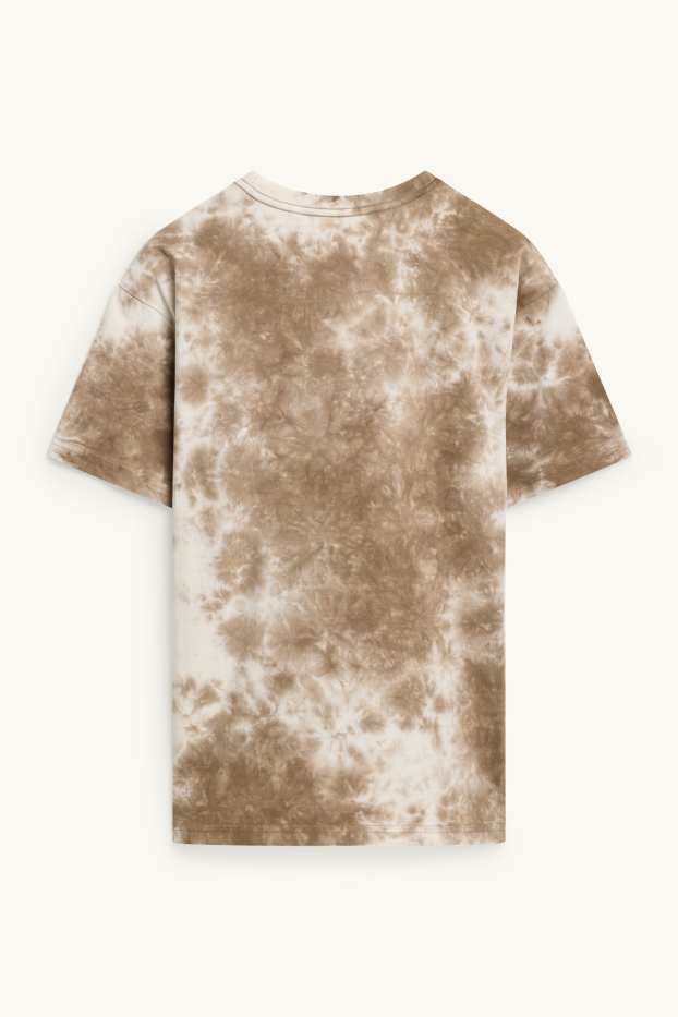 Kinder Buben - Kurzarmshirt - gemustert - braun