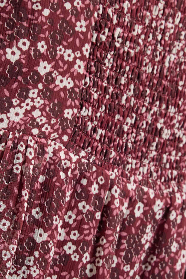 Enfants filles - Robe en mousseline - à fleurs - rouge