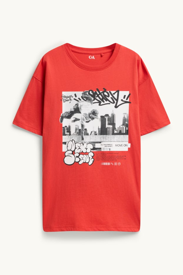 Kinderen: jongens - Graffiti - T-shirt - rood
