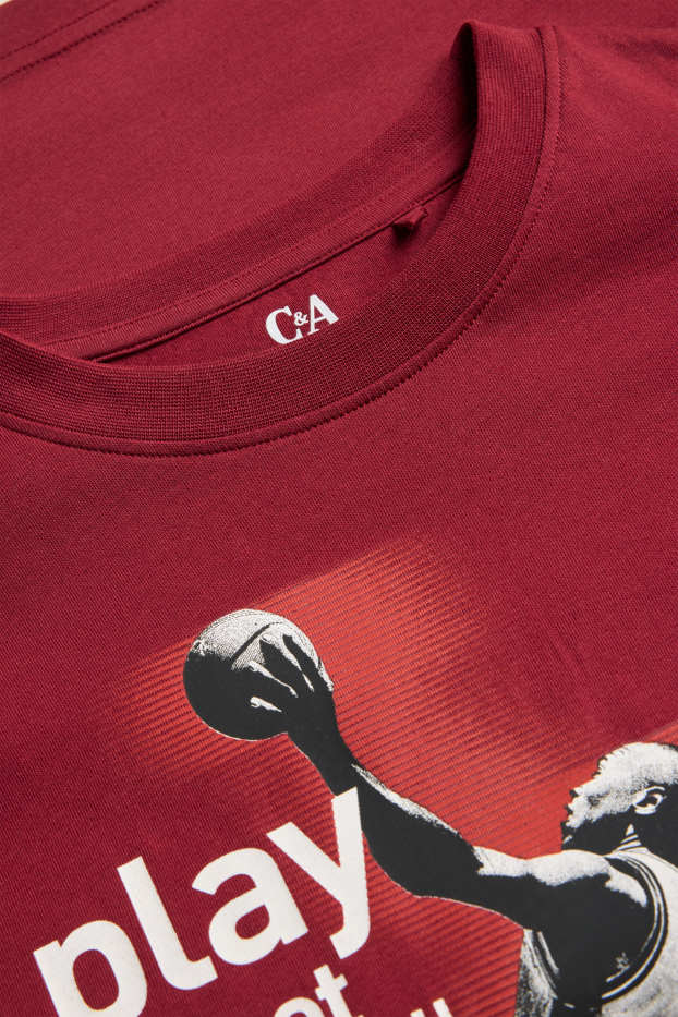 Kinder Buben - Basketball - Kurzarmshirt - rot