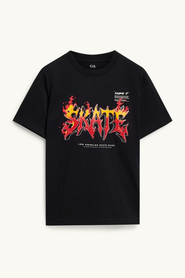 Kinder Buben - Skate - Kurzarmshirt - schwarz