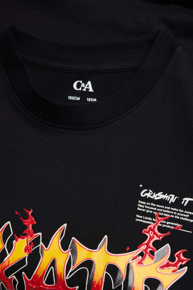 Kinder Buben - Skate - Kurzarmshirt - schwarz