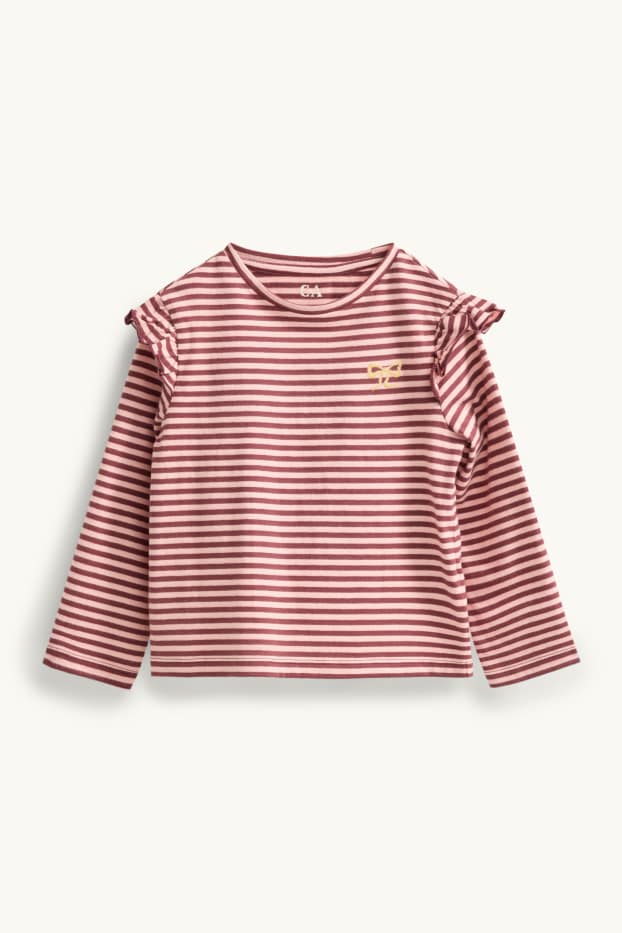 Nena - Paquet de 3 - ballarina - samarreta de màniga llarga - efecte brillant - rosa/beix
