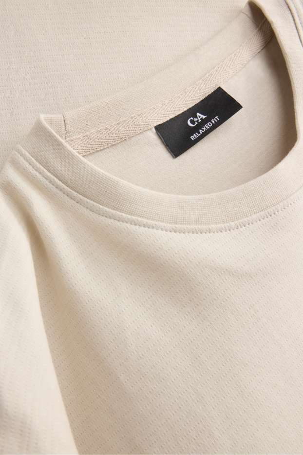 Hommes - T-shirt - relaxed fit - beige