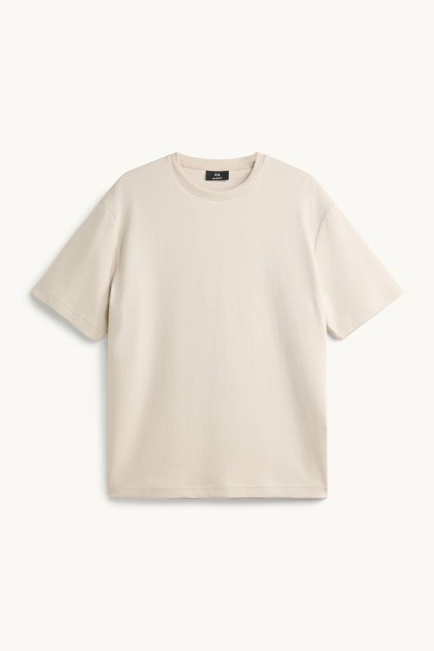 Hommes - T-shirt - relaxed fit - beige