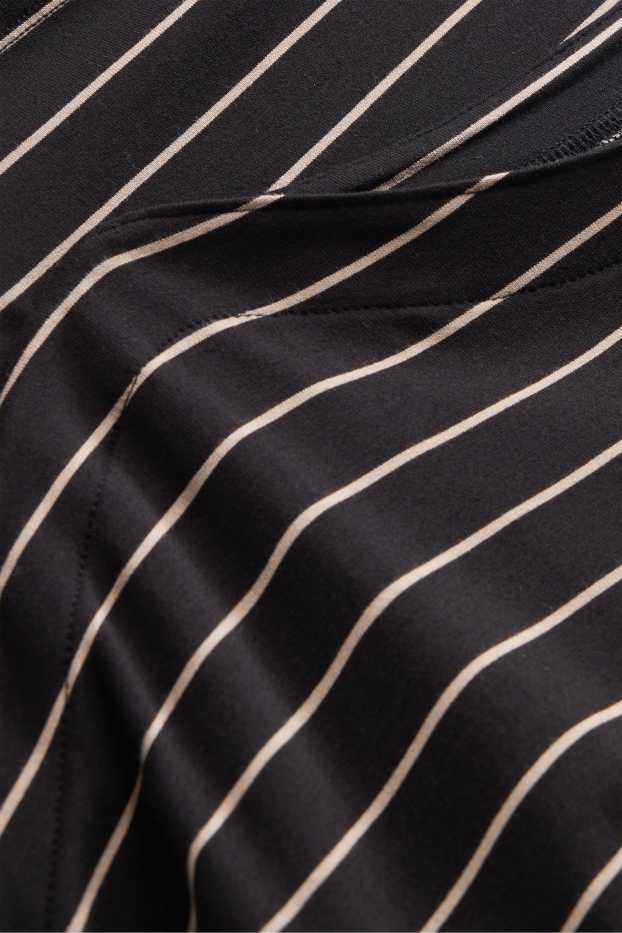 Femei - Tricou cu mânecă lungă - regular fit - cu dungi - negru