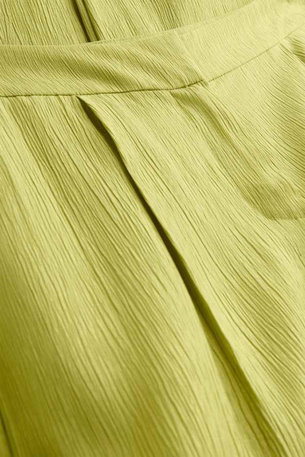 Damen - Stoffhose - Mid Waist - Wide Leg - strukturiert - hellgrün