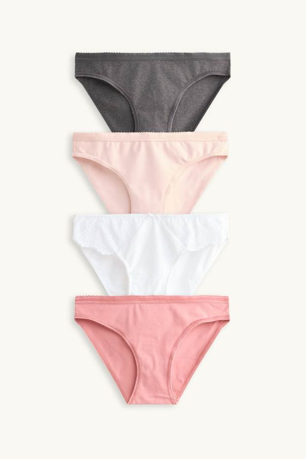 Donna - Confezione da 4 - slip - fucsia