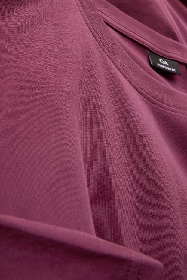 Heren - T-shirt - oversized - paars