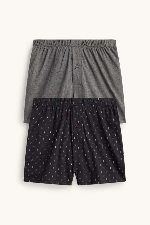 Men - Multipack of 2 - boxer shorts - jersey - gray