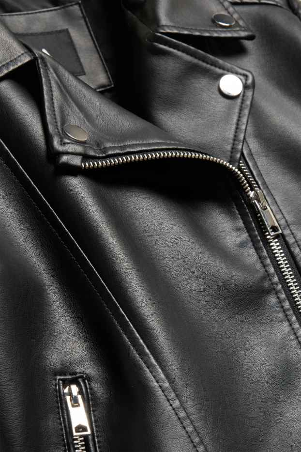 Nena - Caçadora biker - pell sintètica - negre