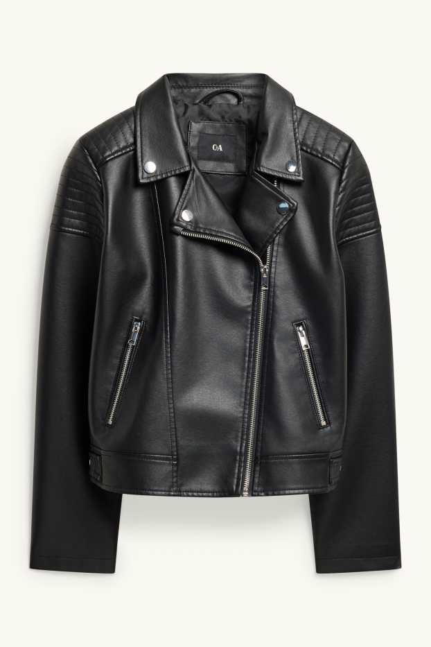 Nena - Caçadora biker - pell sintètica - negre