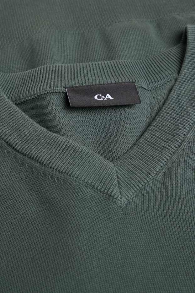 Men - V-neck jumper - green