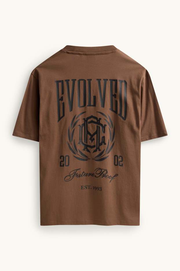 Men - T-shirt - relaxed fit - brown