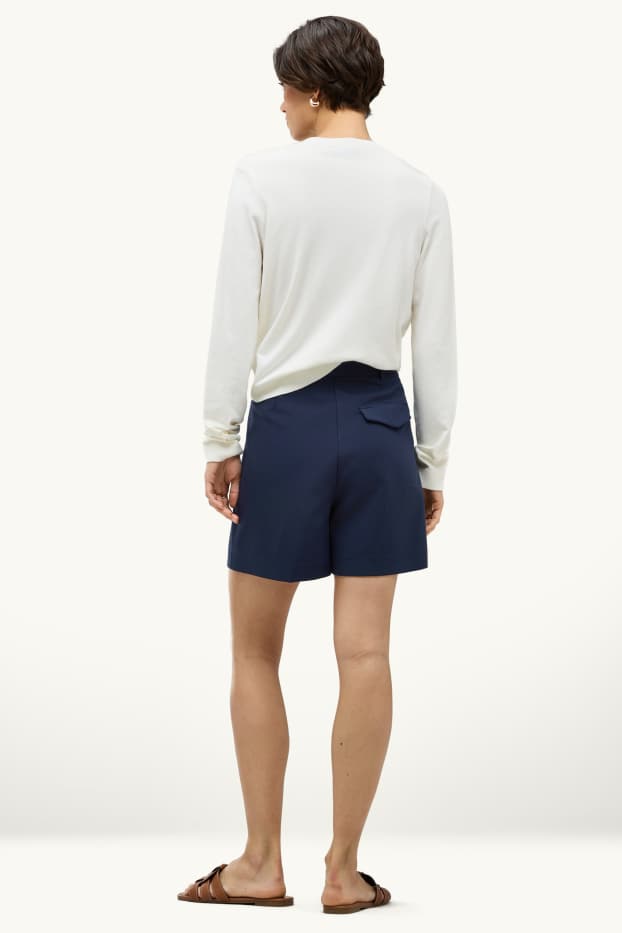 Damen - Bermudas - High Waist - dunkelblau