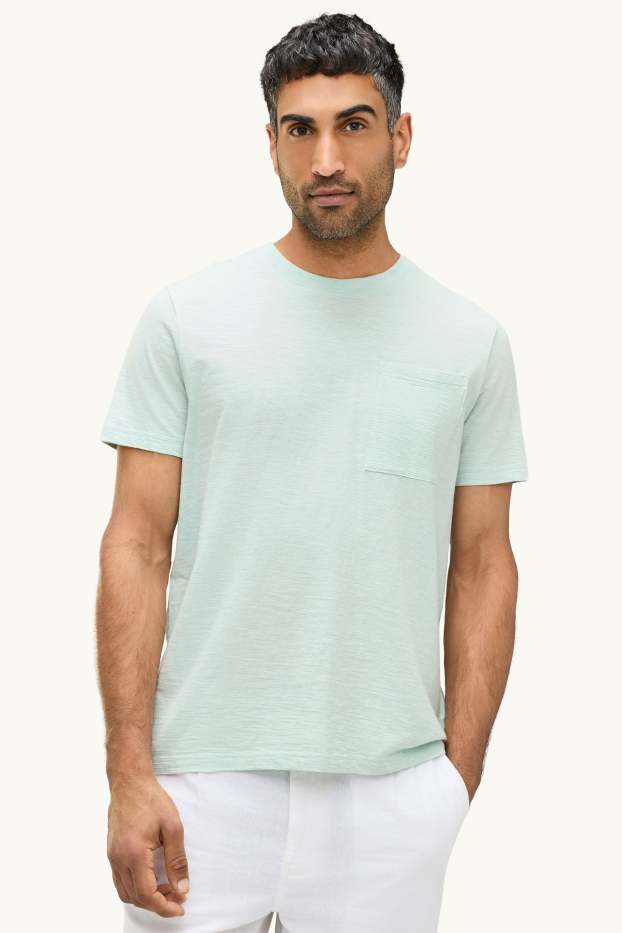 Uomo - T-shirt - regular fit - a righe - verde