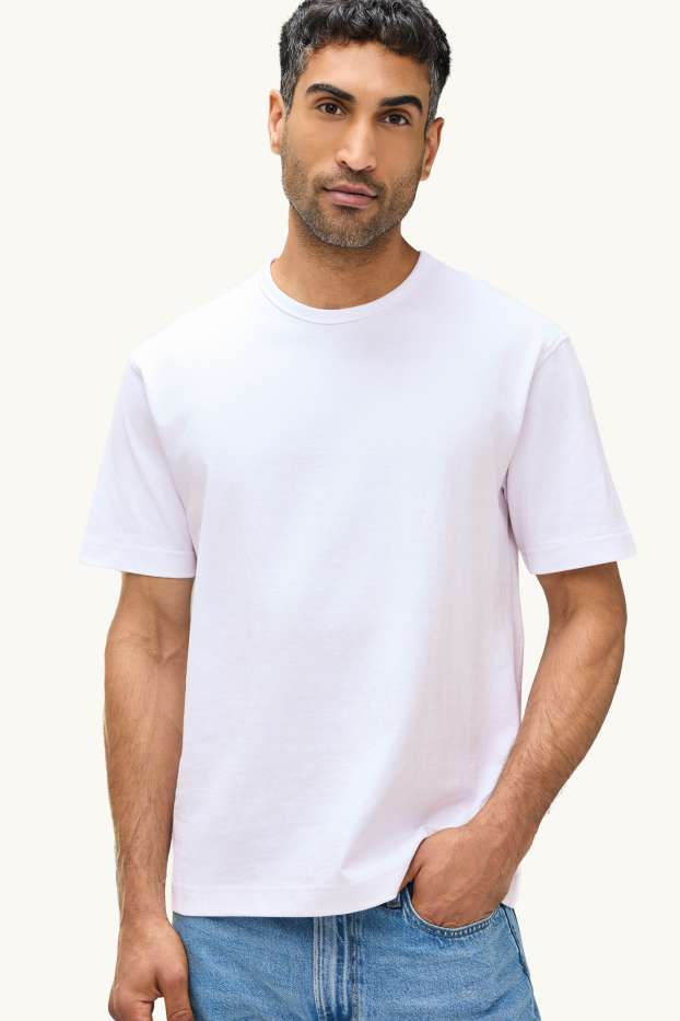 Hommes - T-shirt - relaxed fit - blanc