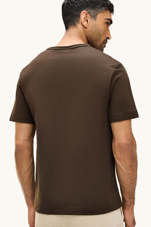 Hommes - T-shirt - relaxed fit - marron