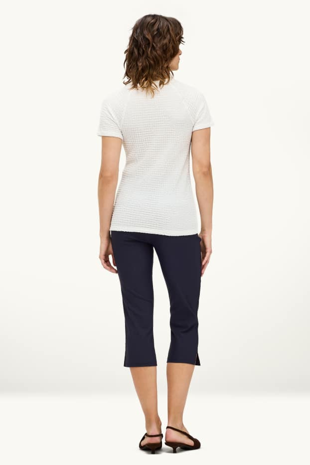 Dames - Capri broek - high waist - slim fit - donkerblauw