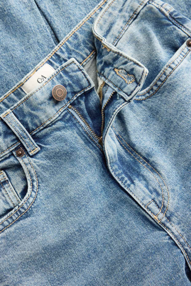 Femmes - Crop wide leg jean - high waist - jean bleu
