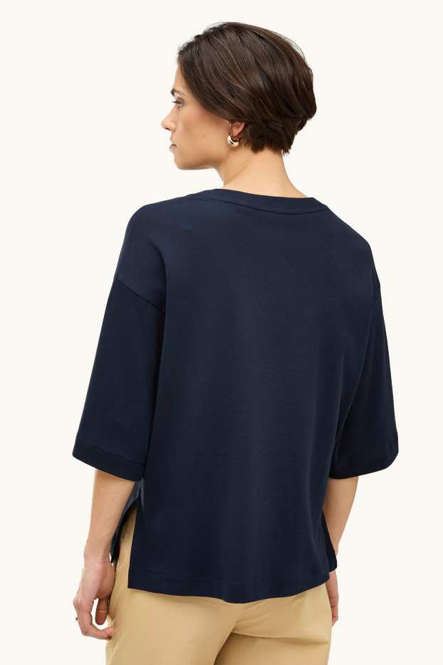 Damen - T-Shirt - Oversized - dunkelblau